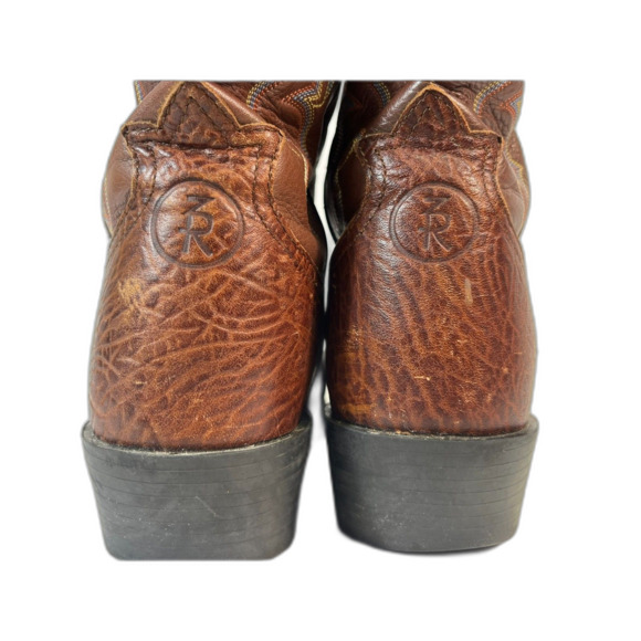 Tony Lama Mens Brown Western Leather Boots Size 8 1/2D RR4005 Rubber Sole Cowboy